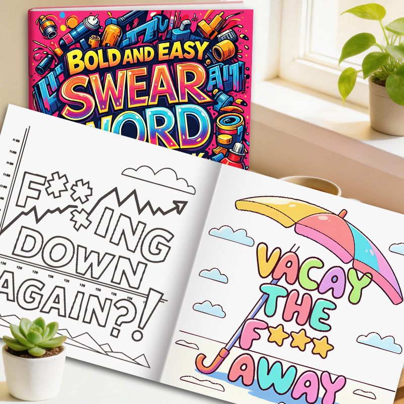 Adult Coloring Book Stress Relief - Kolorowanka dla dorosłych z zabawnymi i