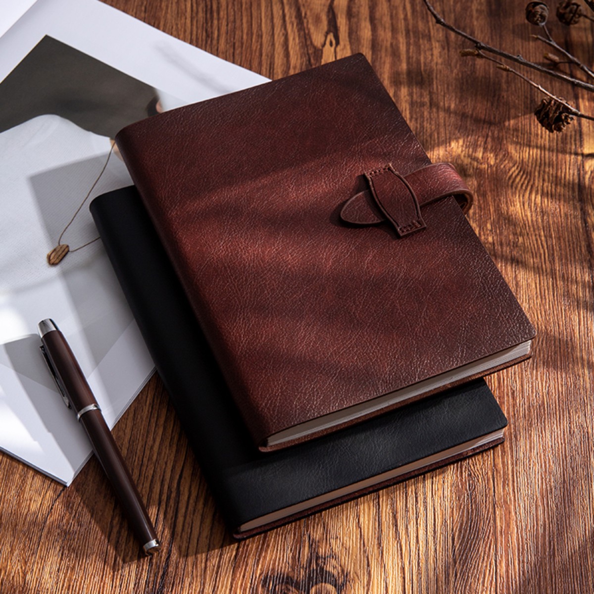 Vintage Leather Journal Notebook - 2026 Nowy notes A5 wykonany z