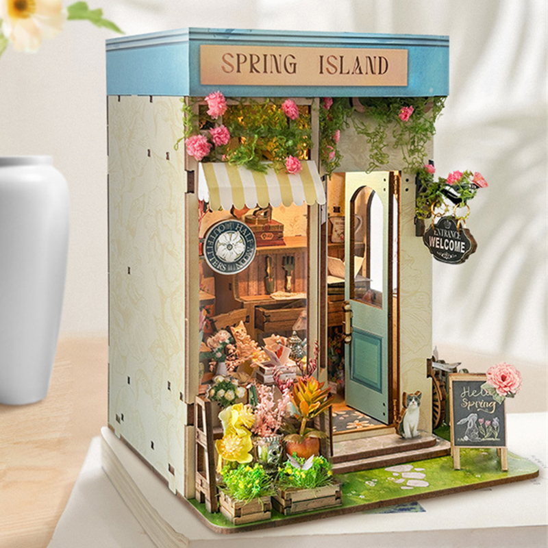DIY drewniana wiosenna wyspa k – Diy Wooden Book Nook Kit Shelf Insert recenzja i cena