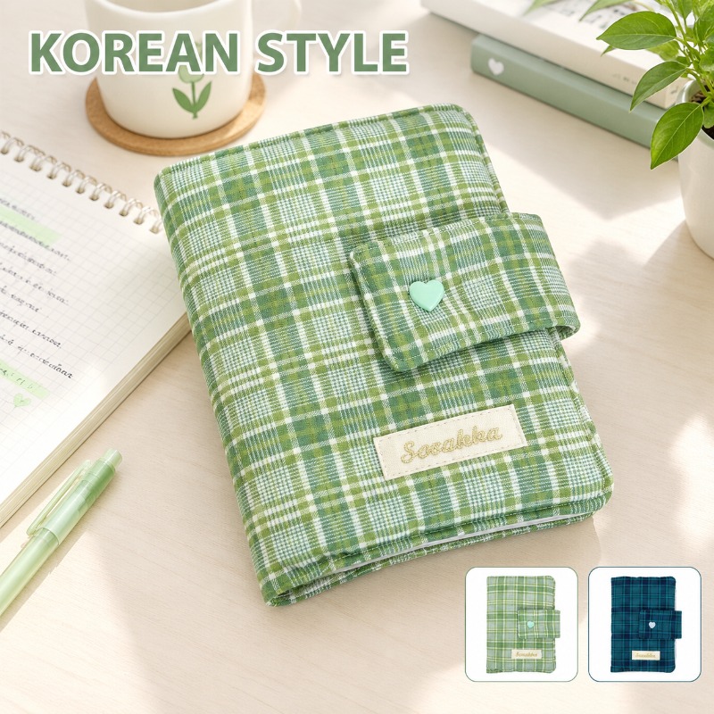 Zielono-biała tkanina w kratkę – Stationery Books recenzja i cena
