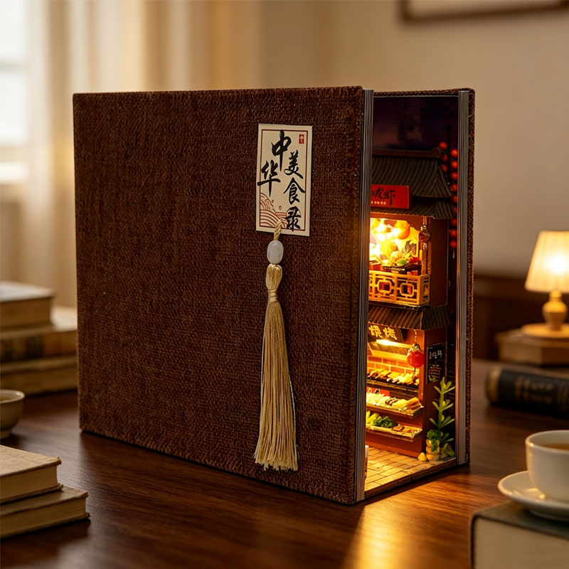Zestaw do samodzielnego wykona – Diy Wooden Book Nook Kit Shelf Insert recenzja i cena