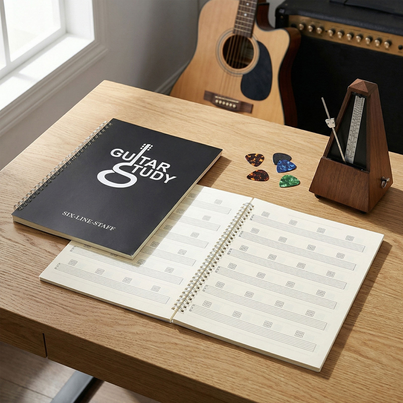 2 sztuki, notatnik do tabulatu – Blank Sheet Music Notebook recenzja i cena