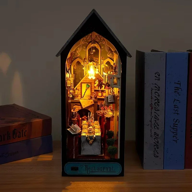 Magiczna Restauracja Półka na  – Diy Wooden Book Nook Kit Shelf Insert recenzja i cena