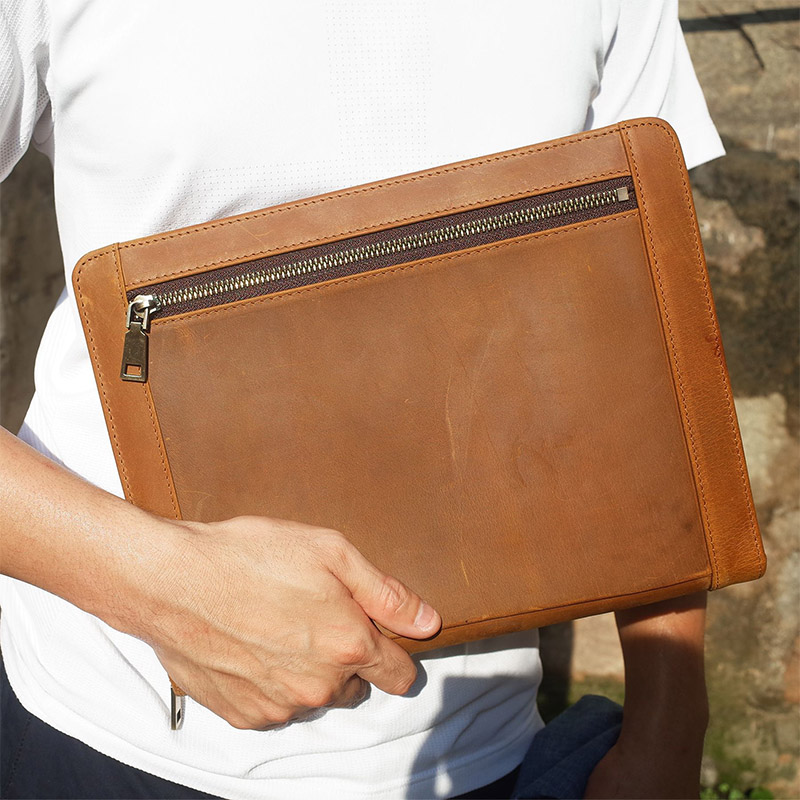 Organizer z zamkiem błyskawicz – Vintage Leather Journal Notebook recenzja i cena