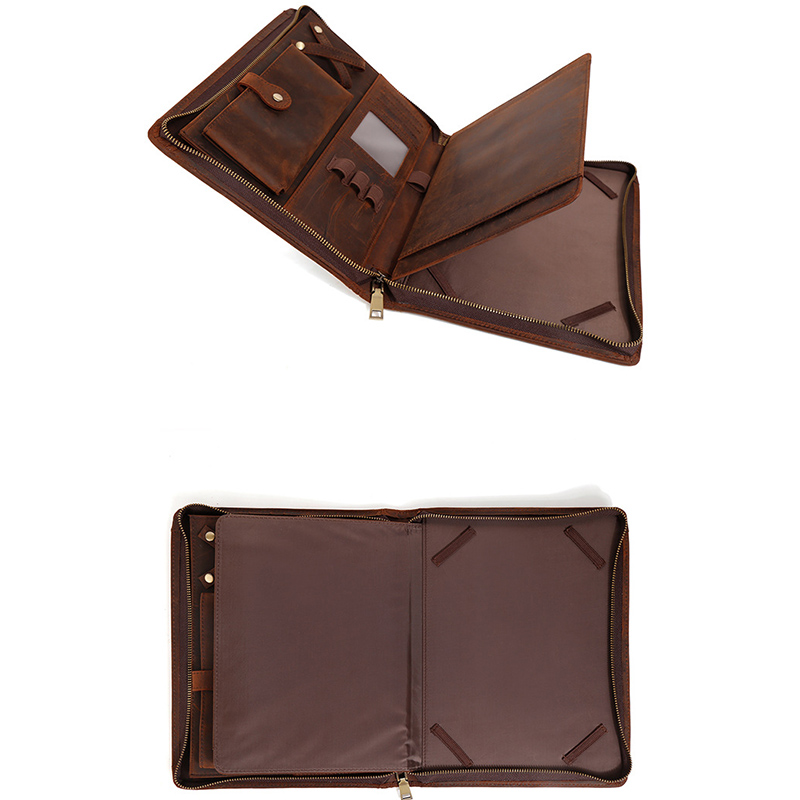 Organizer z zamkiem błyskawicz – Vintage Leather Journal Notebook recenzja i cena